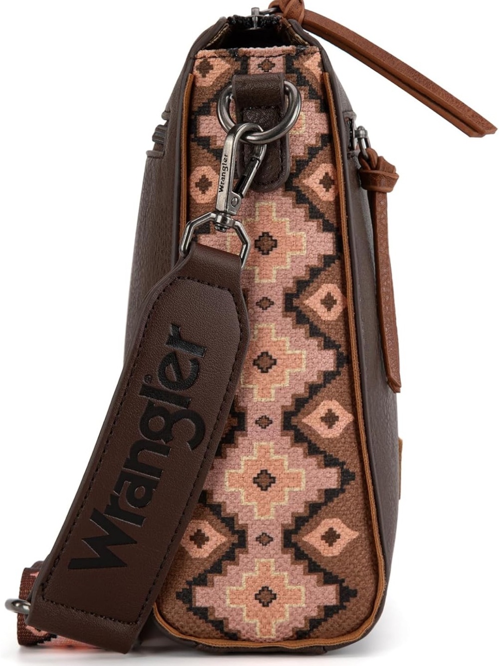 Wrangler Aztec Crossbody Purse with Guitar Strap and Matching Wallet Set - Picture 2 of 12